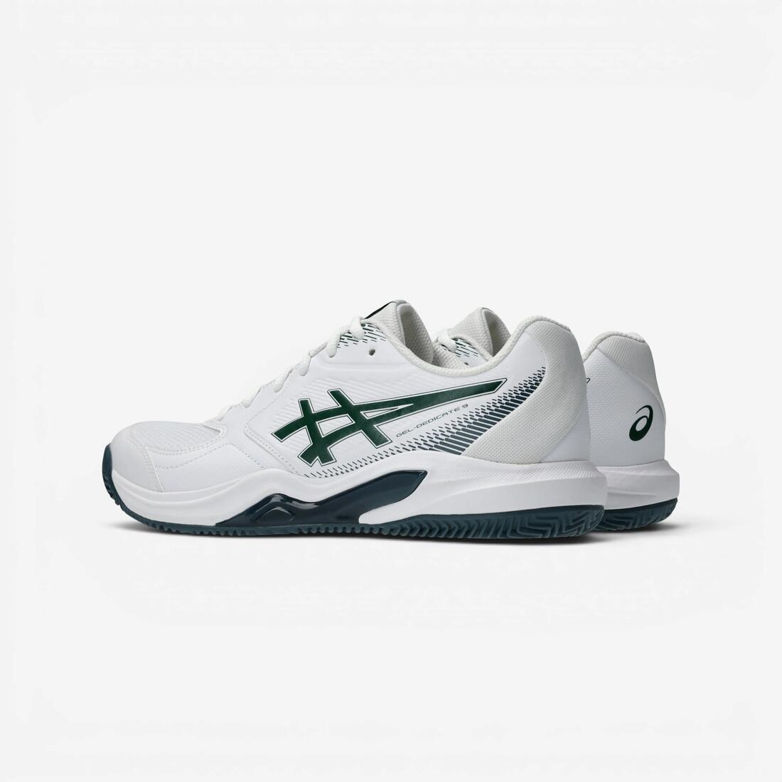 Chaussures de tennis terre battue homme, Asics Gel Dedicate 9 blanc