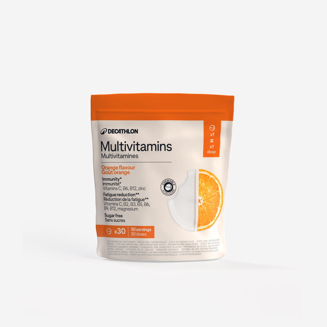 Multivitamines sans sucres arômes naturels orange, 30 comprimés – Default
