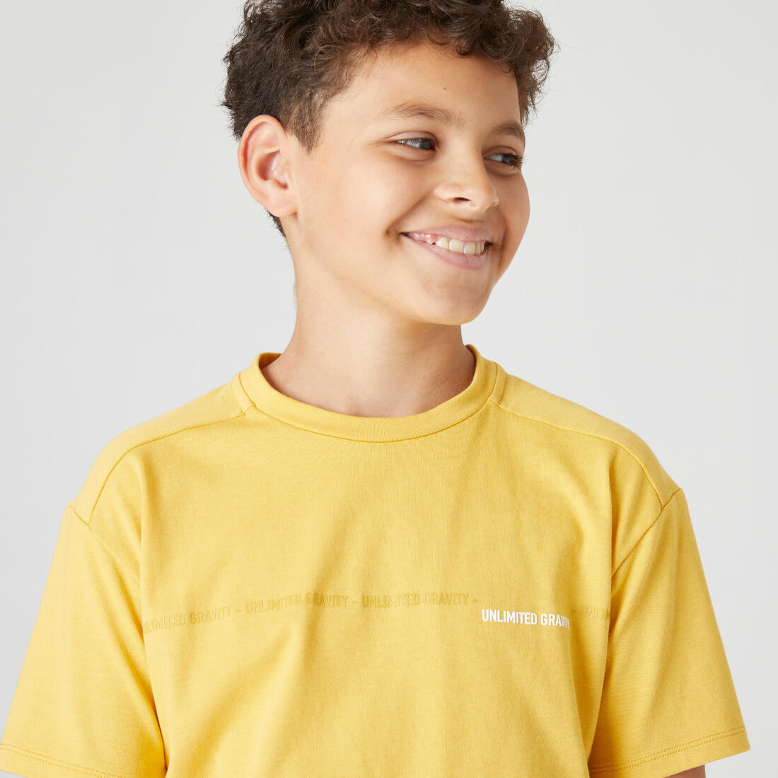 T-shirt enfant coton respirant - 500 – jaune moutarde