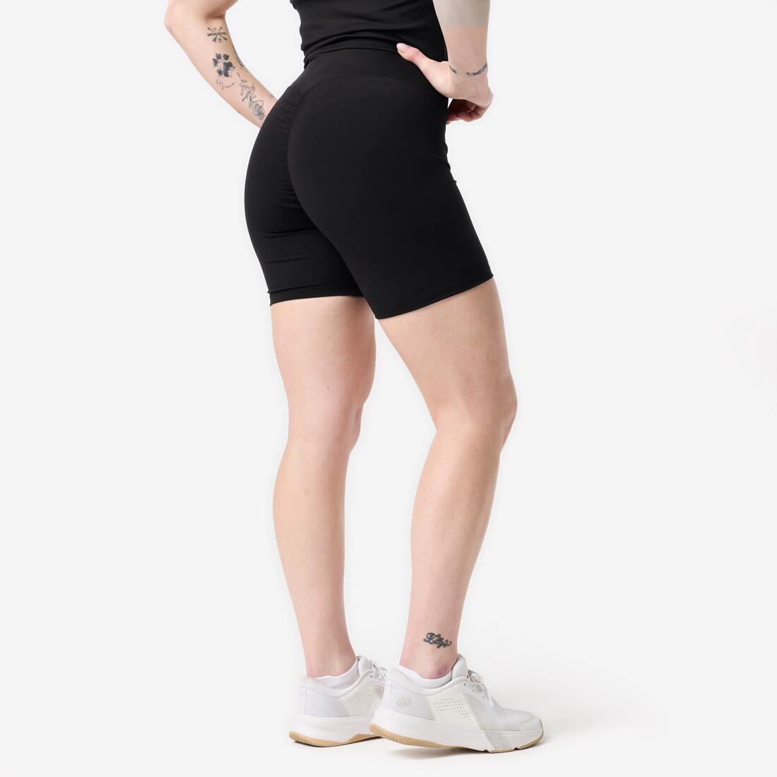 Short de musculation froncé femme