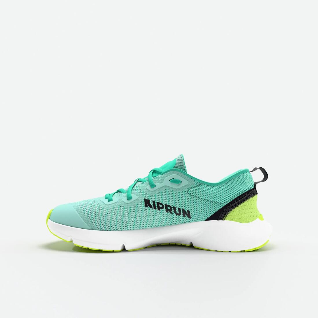 Chaussures de running drop 0 Enfant - KIPRUN KN500 vertes jaunes noires