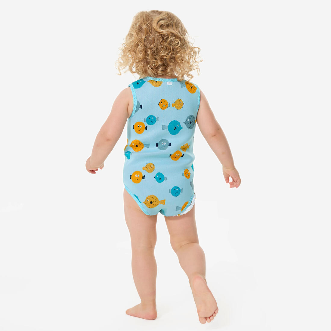 Combinaison néoprène thermique wrap 2mm bébé, Bodywarm poissons menthe
