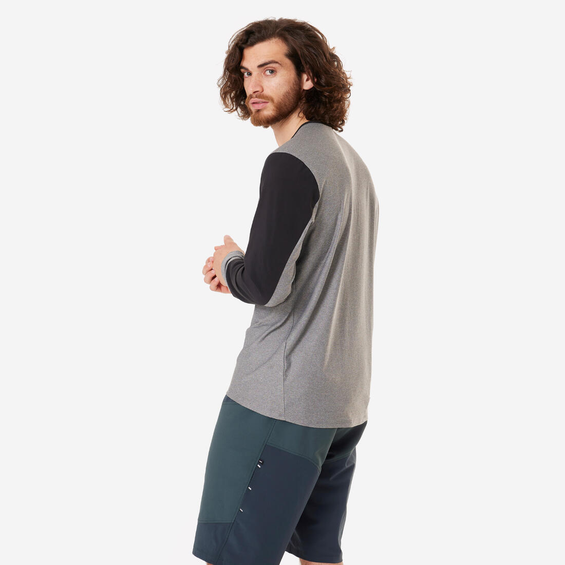 Maillot manches longues velo vtt expl 100 gris