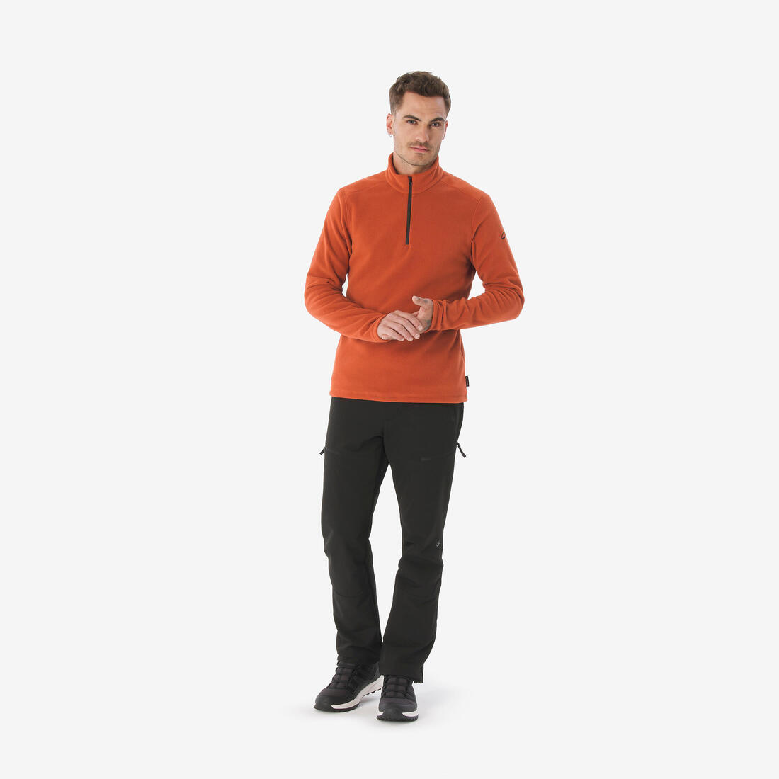 Polaire de randonnée montagne homme, MH100 demi zip