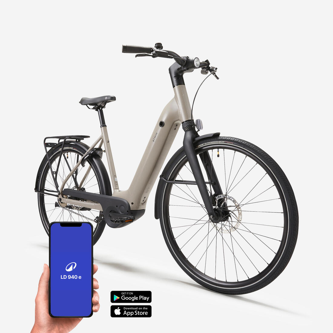 Vélo ville électrique à moteur automatique owuru cadre bas LD 940 E connect