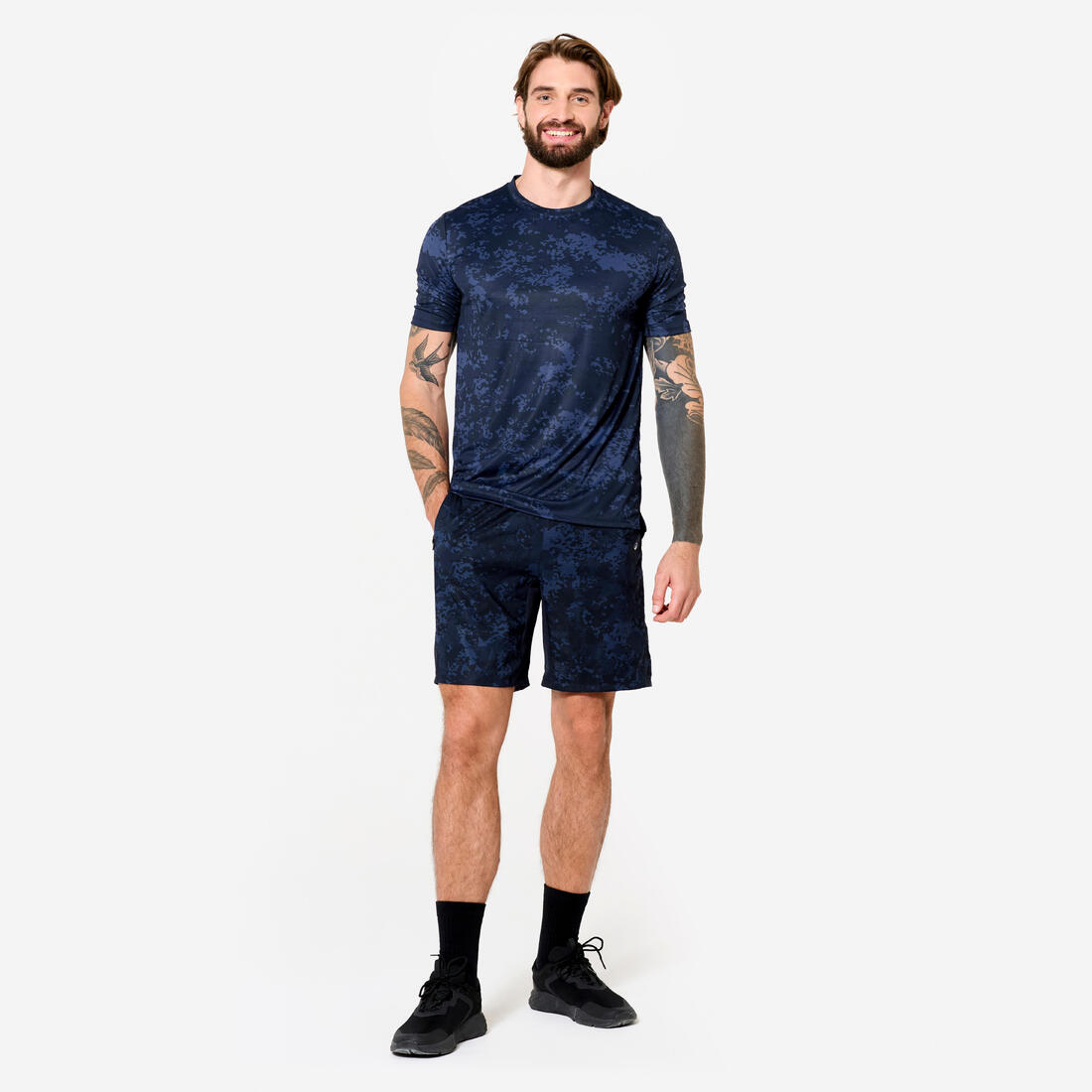 T-shirt de fitness manches courtes respirant col rond homme