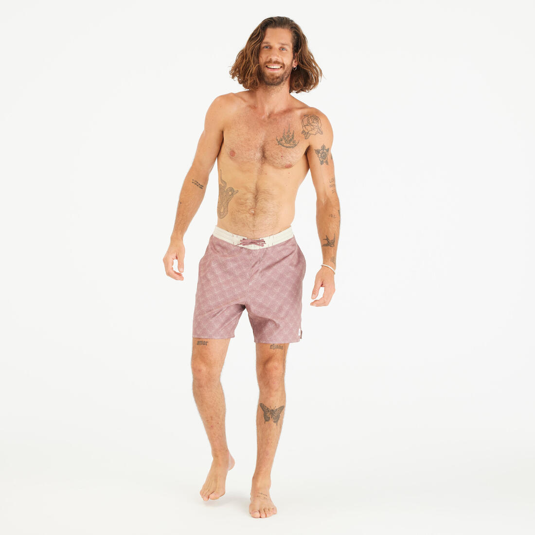Boardshort surf short de bain mi-long 18'' homme, 100 Supagirl