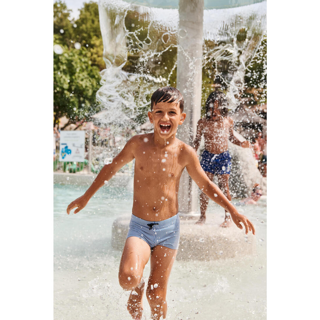 Boxer de bain natation texturé Garçon enfant, Fiti rayé