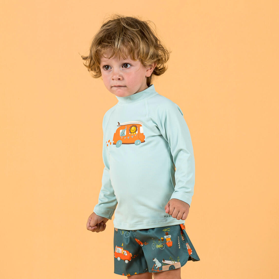 T-shirt anti uv bébé manches longues imprimé savane