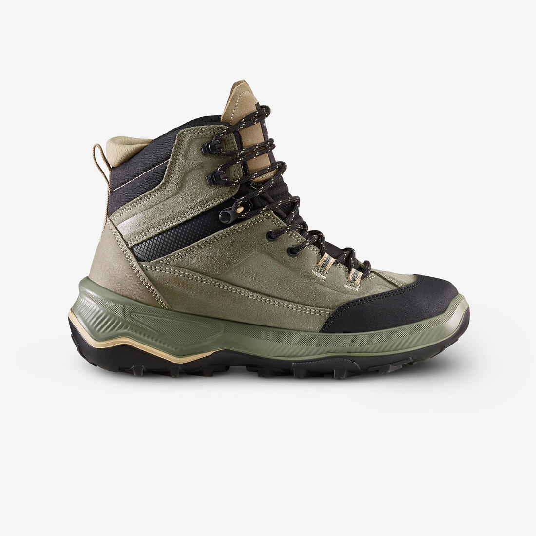 Chaussures de trekking  en cuir imperméables femme, MT100 vert
