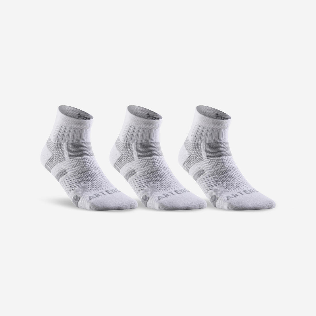 CHAUSSETTES DE SPORT MI-HAUTES ARTENGO RS 560 LOT DE 3 – blanc ultra