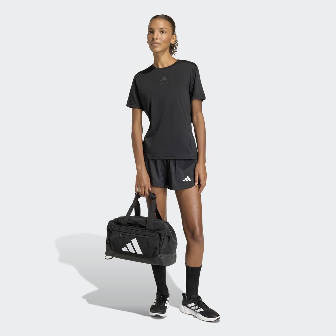 Short de fitness 2 en 1 femme, noir
