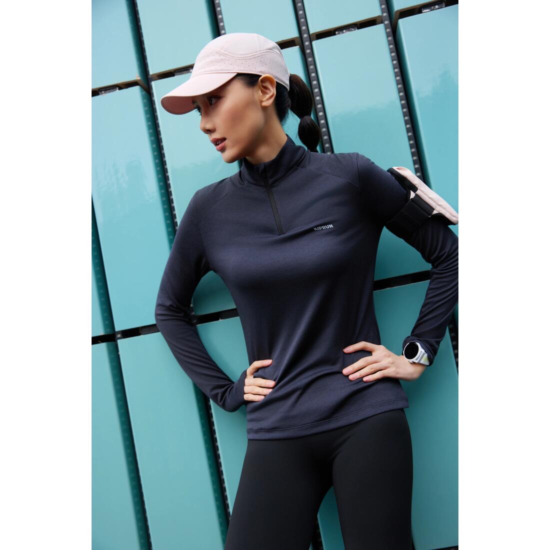 Legging de running chaud femme - KIPRUN Run 100 Warm Noir