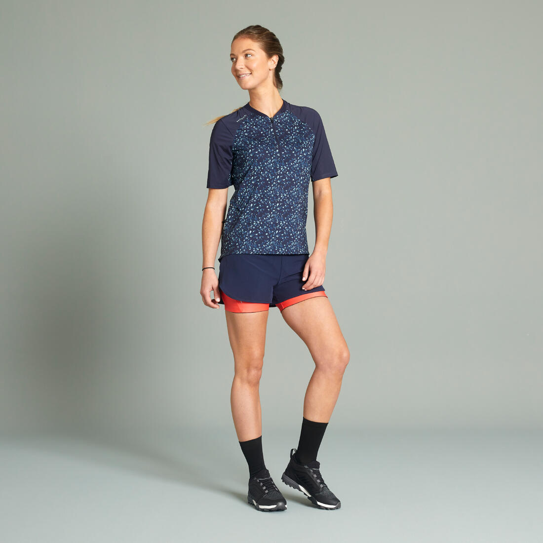 Short vtt expl 100 femme noir et