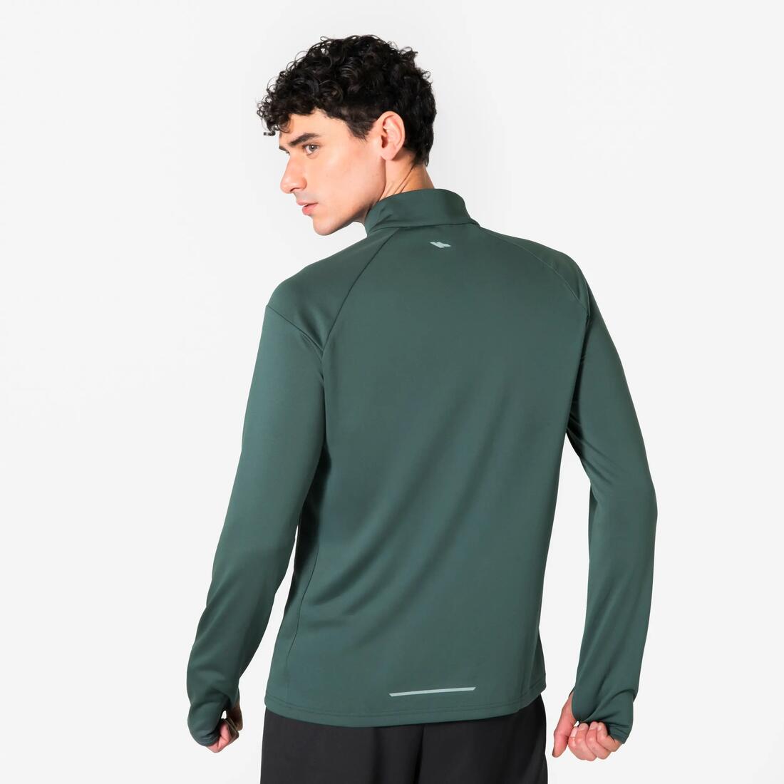 T-shirt manches longues demi zip chaud et respirant Homme, Kiprun Run 100