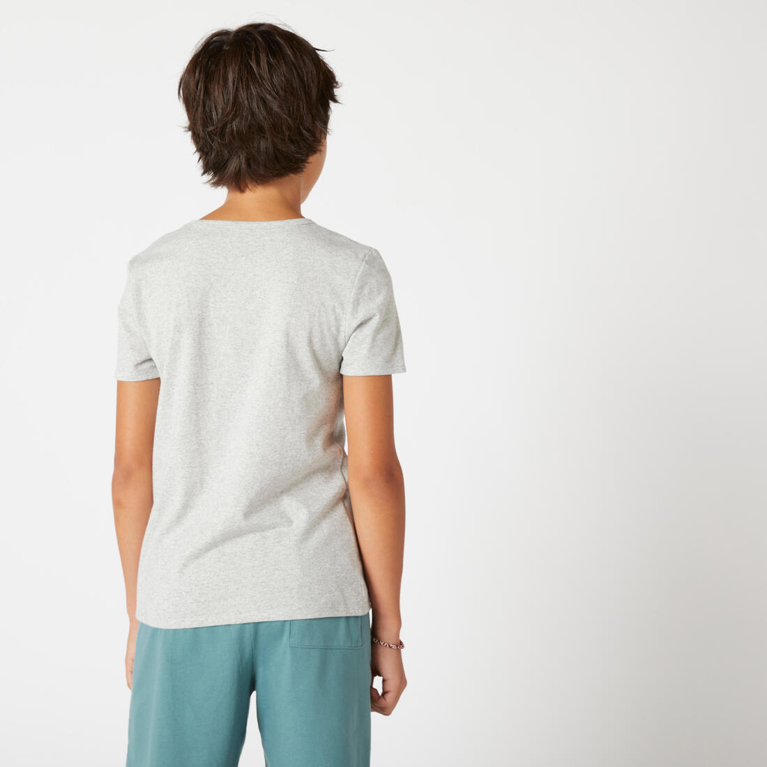 T-shirt enfant coton - Basique bleu jean avec imprimé