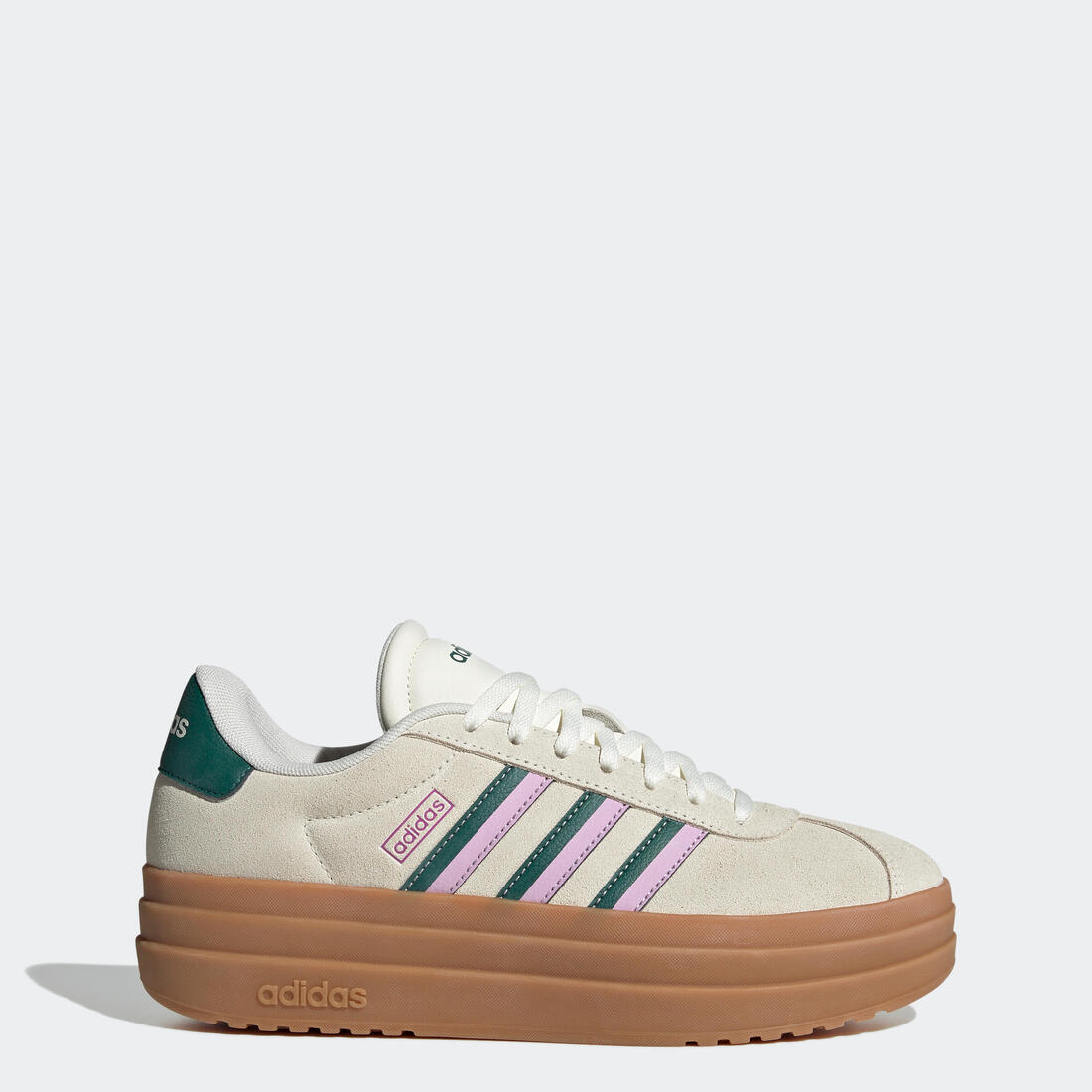 Baskets femme, vl court bold, blanc cassé et bleu gomme