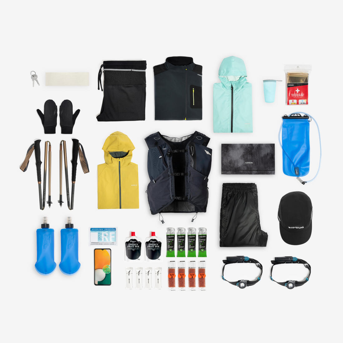 Sac trail running mixte + poche à eau 2L incluse - KIPRUN 900 15L