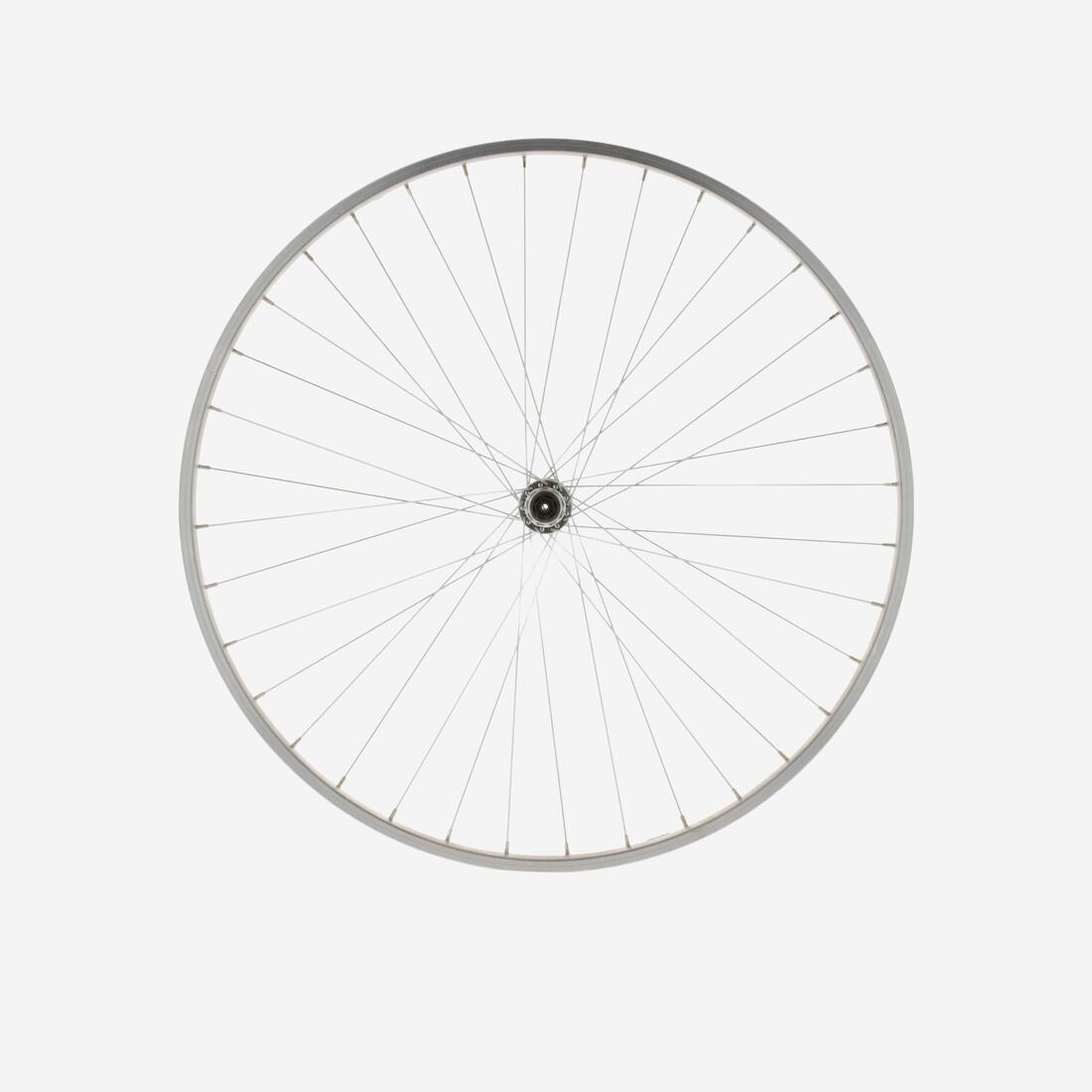 ROUE VTC 28" AVANT SIMPLE PAROI ARGENT V-BRAKE SERRAGE QUICK AND RELEASE