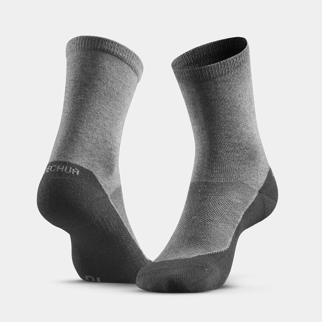 Chaussettes de randonnée mid (2 paires) adulte, Hike 50 gris