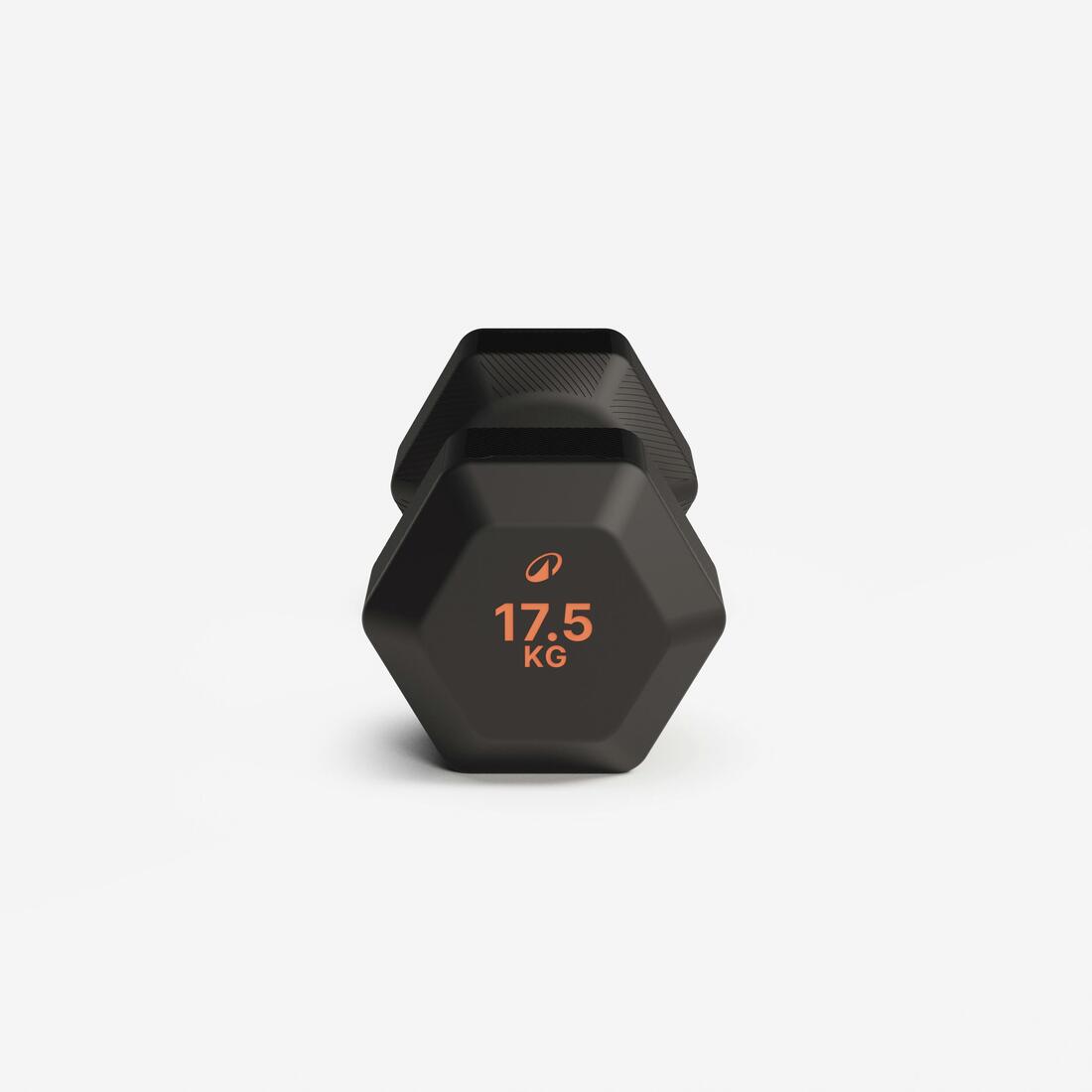 Haltère de crosstraining et musculation Dumbbell hexagonale 17,5 kg, noir