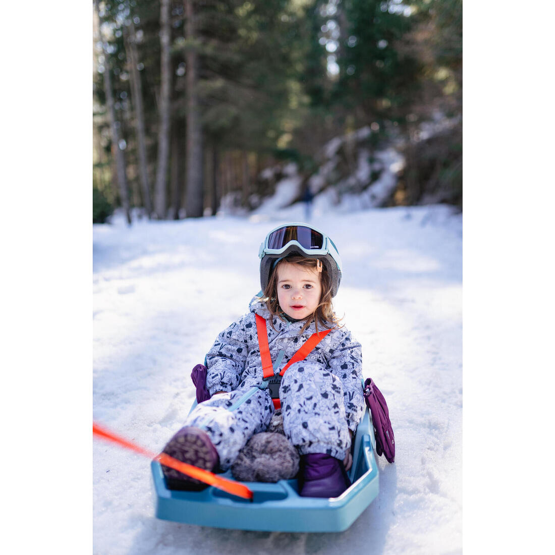 Combinaison ski bébé chaude - 500 warm - motifs gris