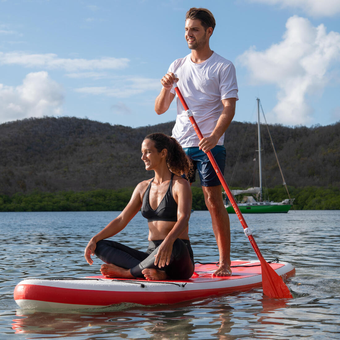 Pagaie de stand up paddle compacte 100 en 5 parties - 160-220 cm.