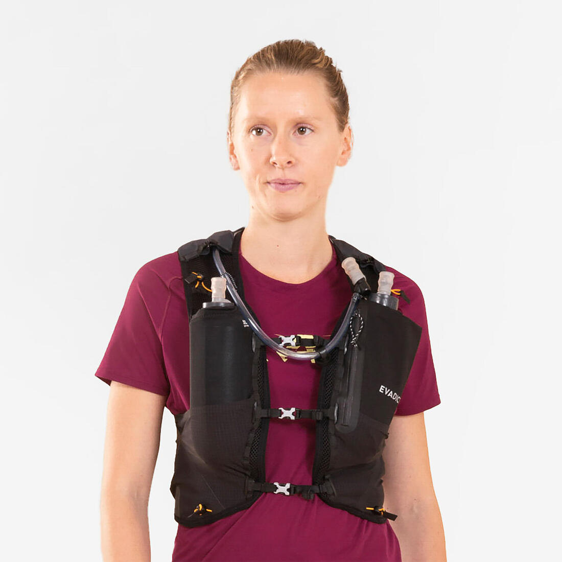 Sac trail running 10l mixte noir - vendu avec poche à eau 1l