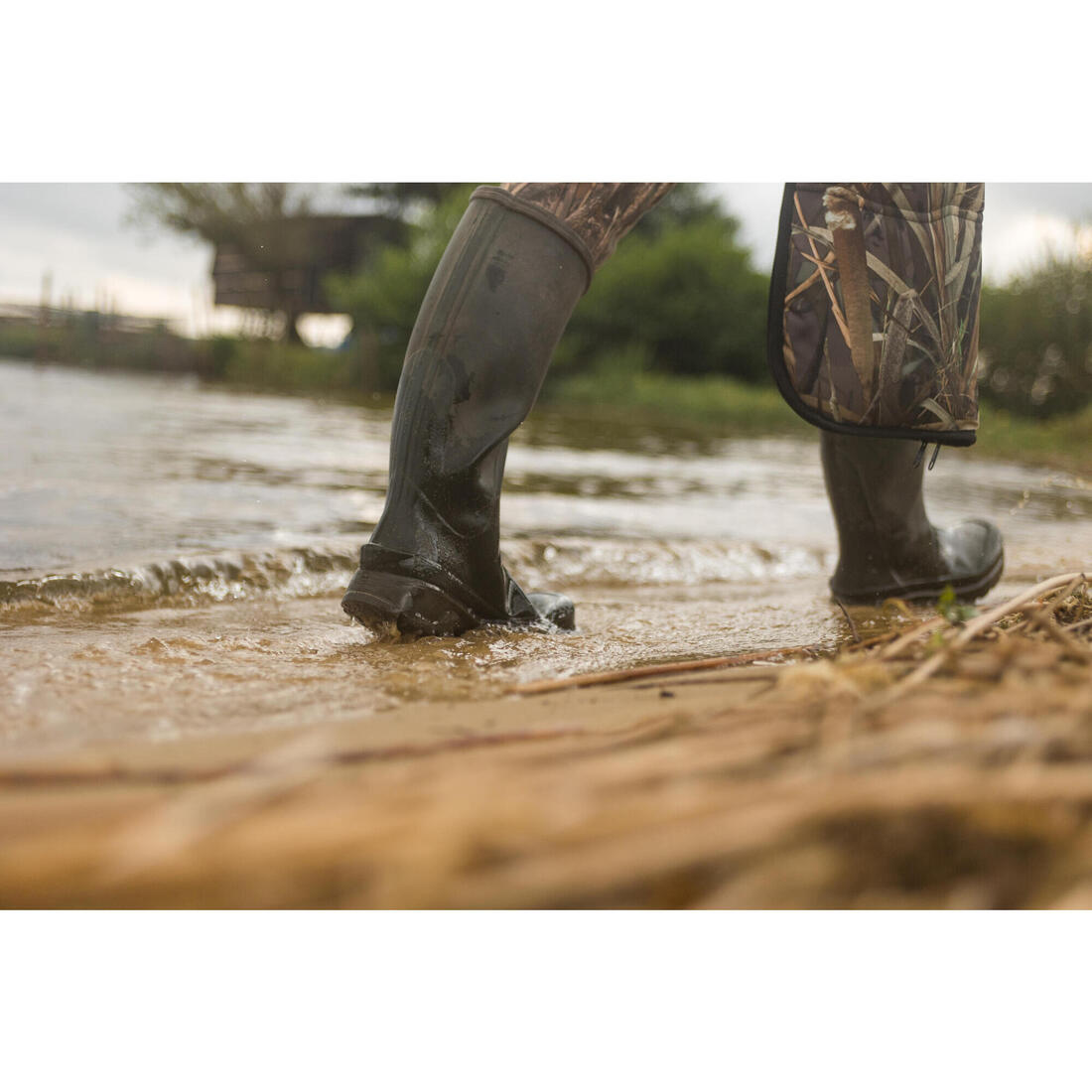 BOTTES CHASSE CAOUTCHOUC HOMME 500 VERTES