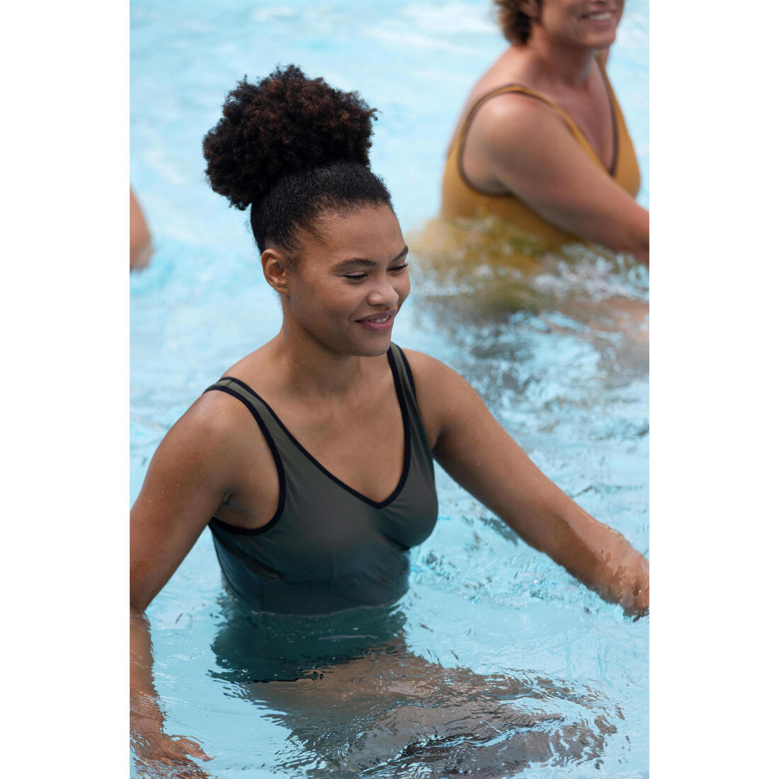 Maillot de bain 1 pièce aquagym femme Ines kaki