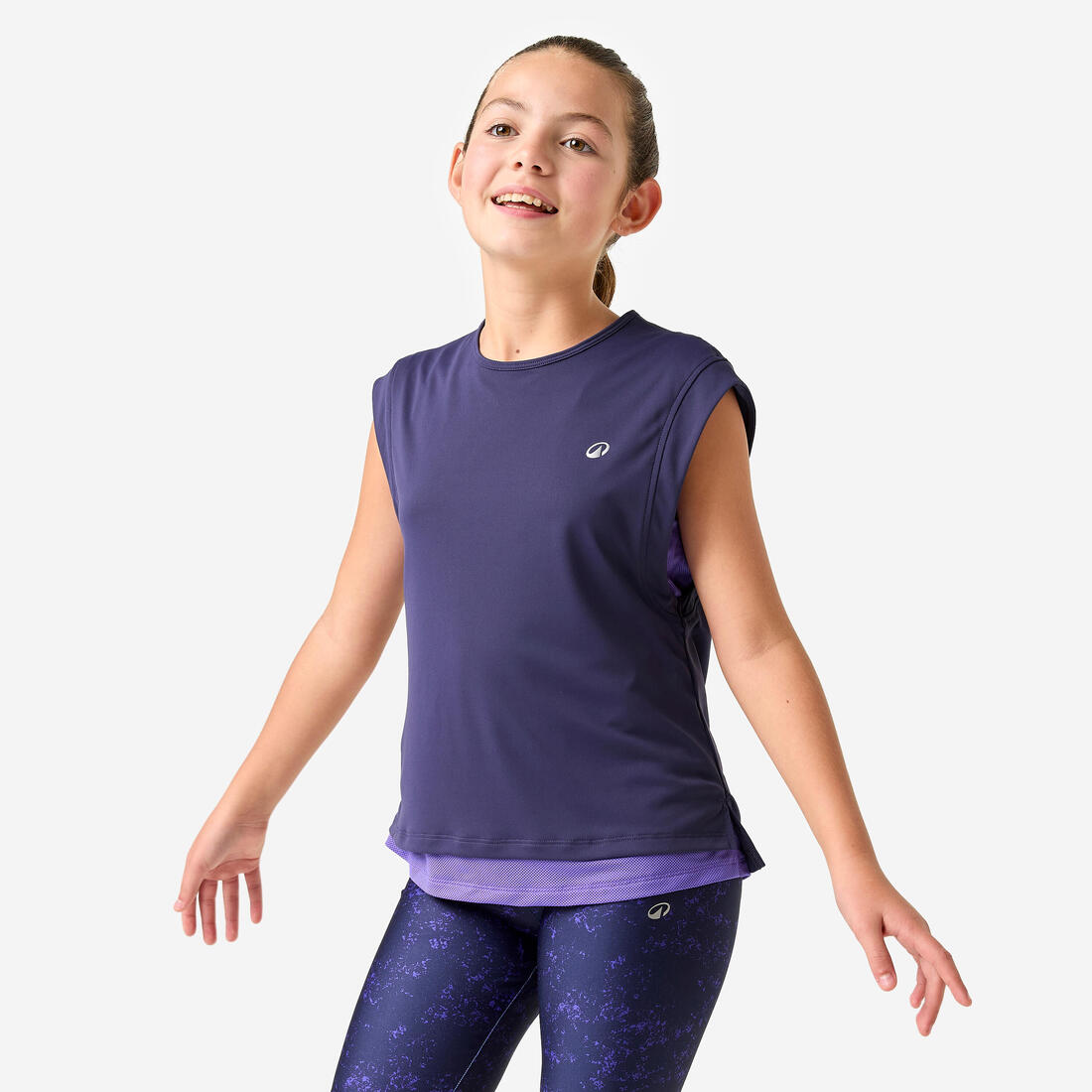 T-shirt multisport respirant 2 en 1 fille