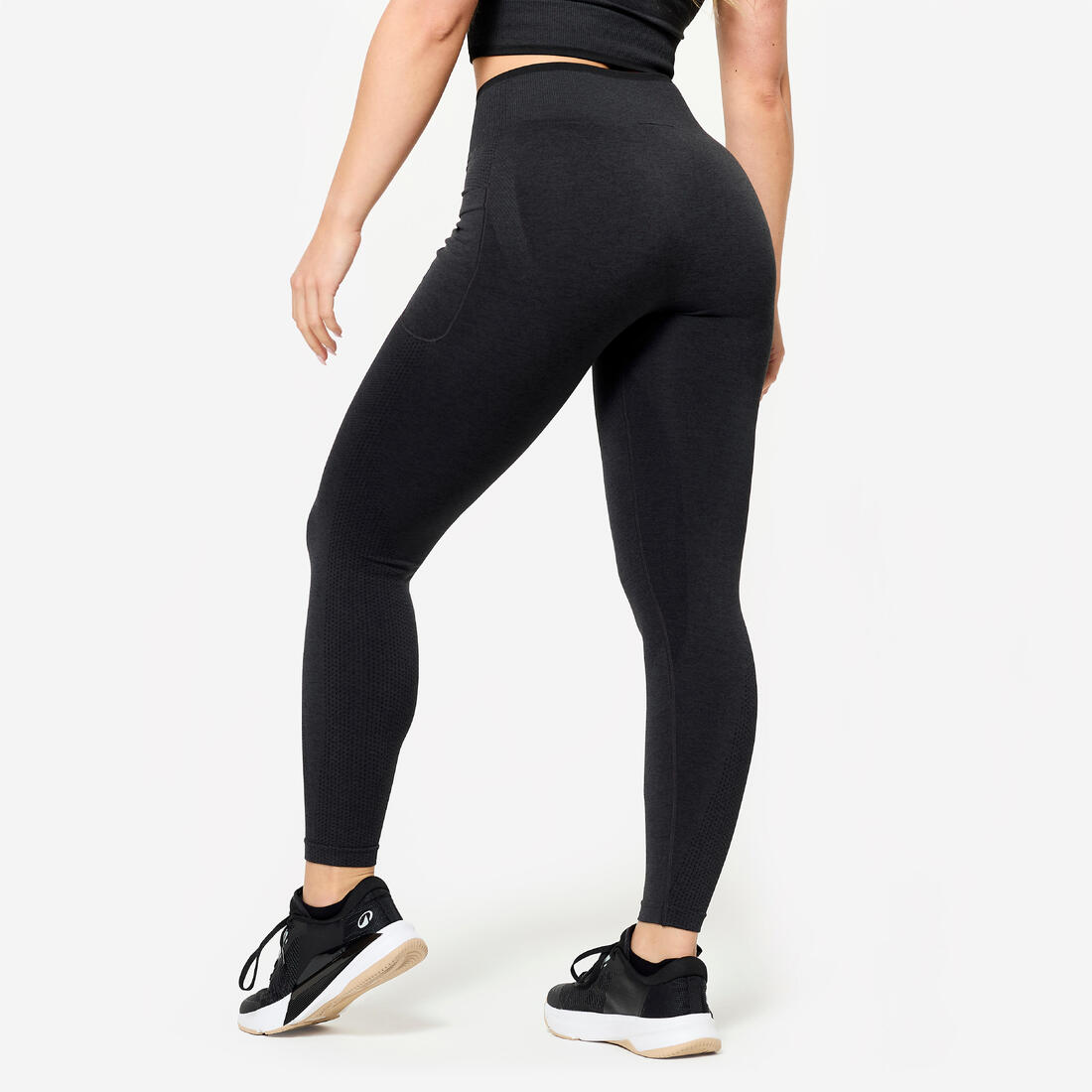 Legging de musculation sans couture femme, gris et