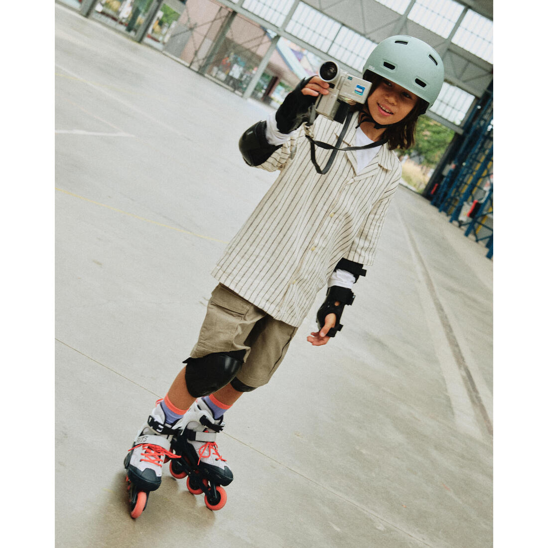 Set 3x2 protections roller trottinette skate enfant PLAY