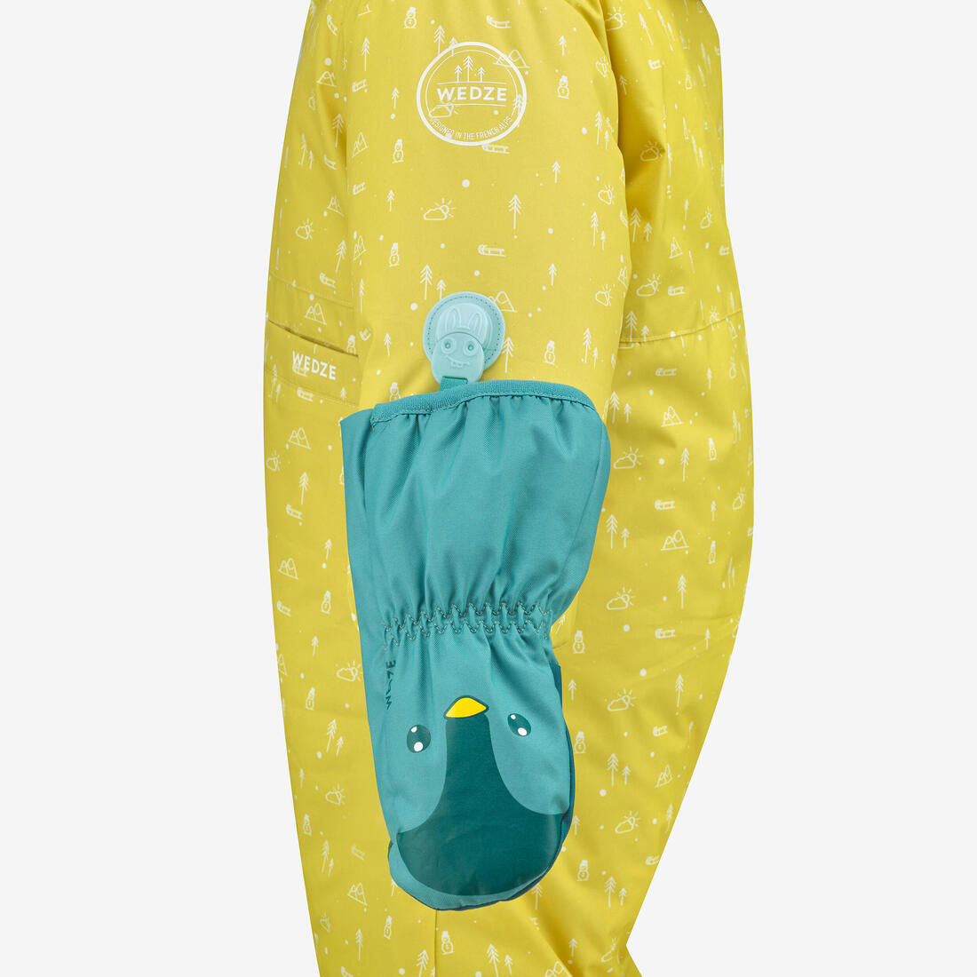 Moufles ski bébé, 500 warm bleu