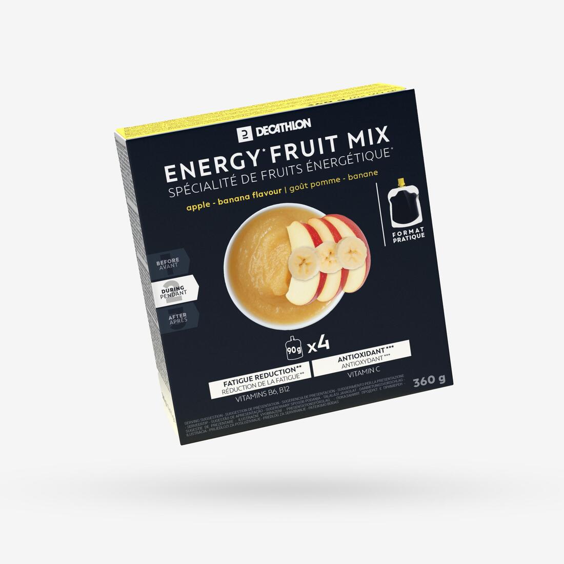 Spécialité de fruits énergétique pomme fruits rouges, x4