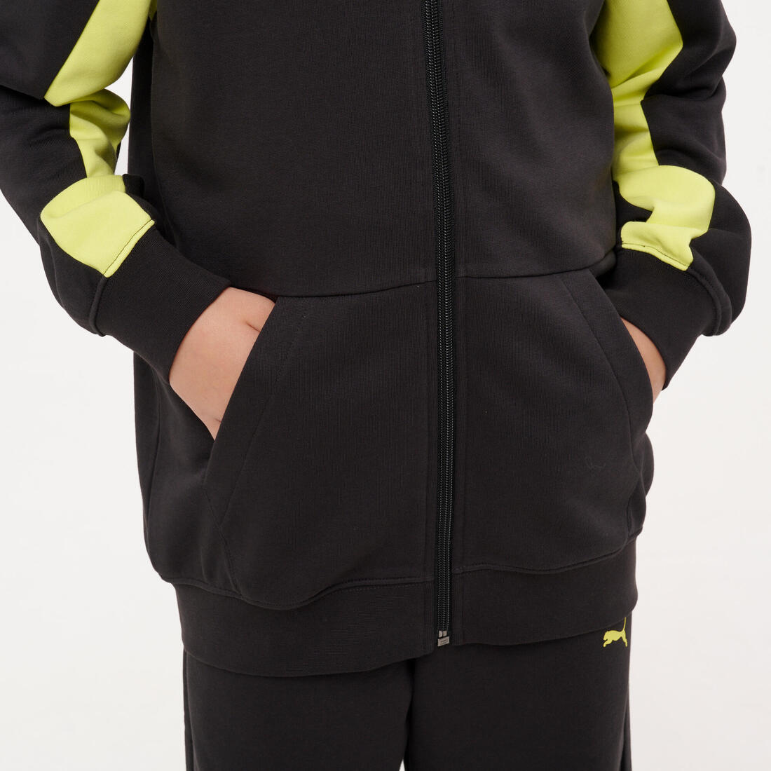 Ensemble de survêtement zippé enfant, noir et