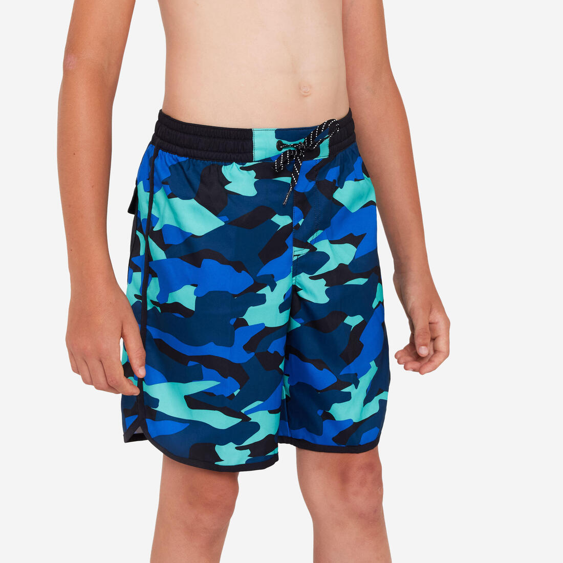 SHORT DE BAIN 500 BLEU CAMO – bleu