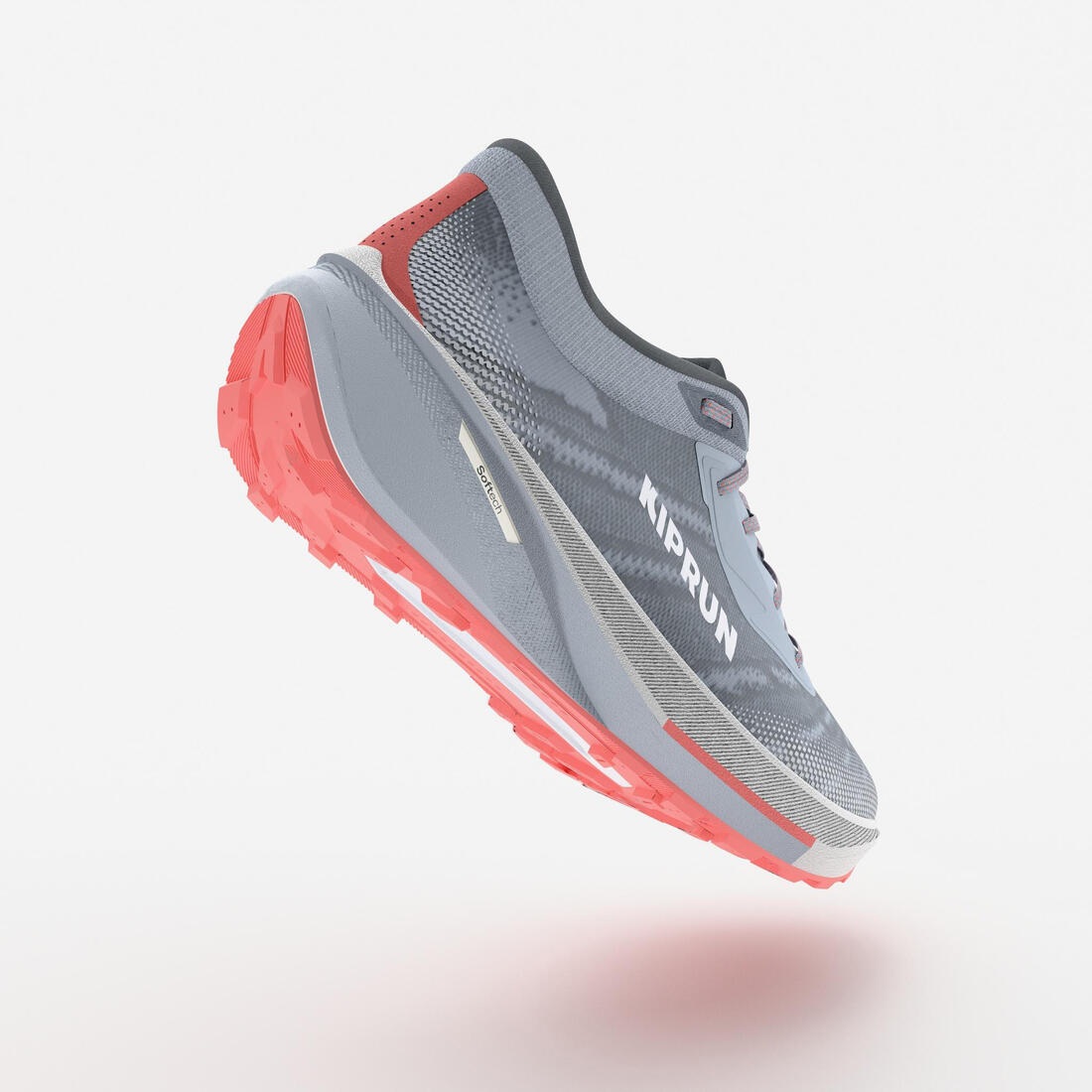 Chaussures de route et trail running femme, Kiprun Kipcore gravel gris et