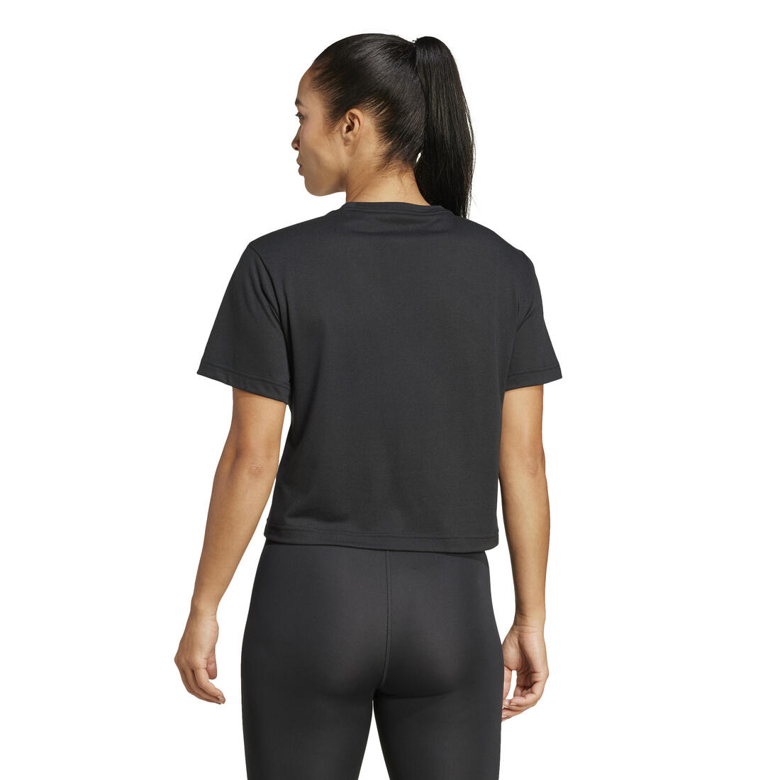 T-shirt imprimé logo femme, noir