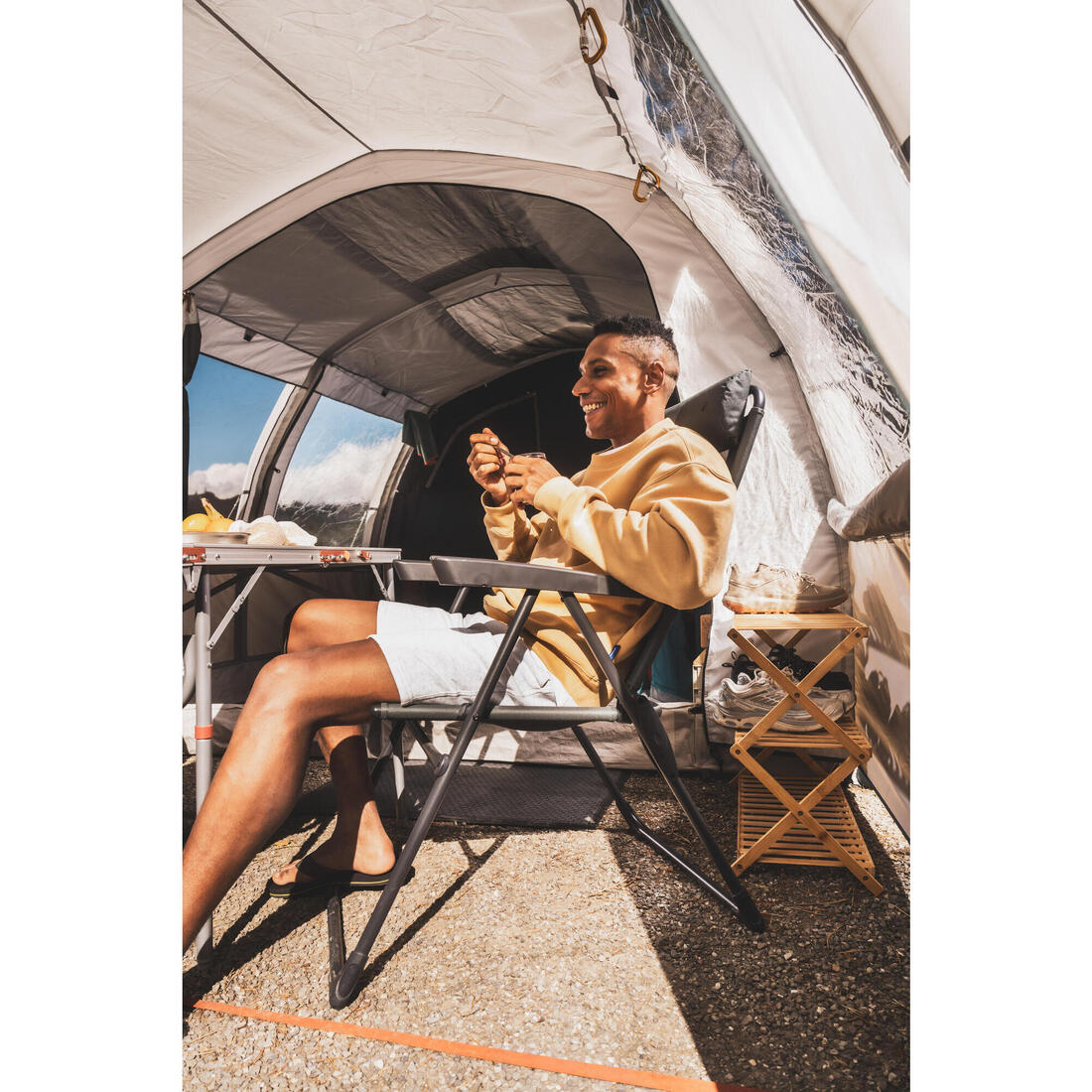 Fauteuil de camping inclinable, pliant et confortable