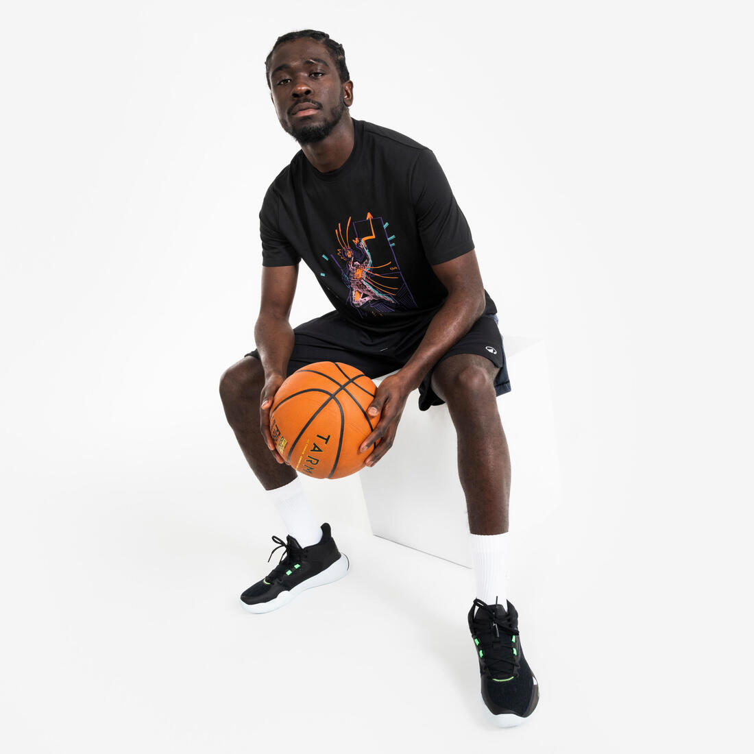 T-SHIRT / MAILLOT DE BASKETBALL HOMME TS500 BLANC 6 PHOTOS