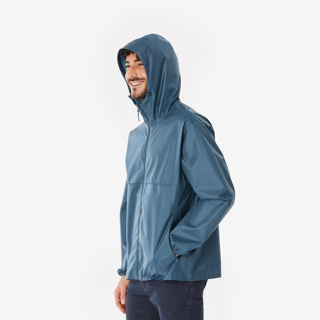 Veste de randonnée coupe-vent imperméable homme, Raincut Full Zip