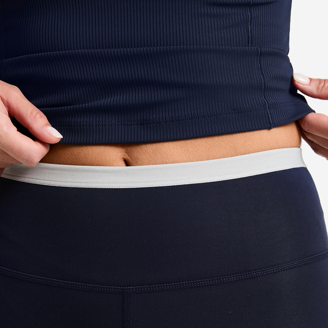 Legging avec bandes taille haute femme foncé