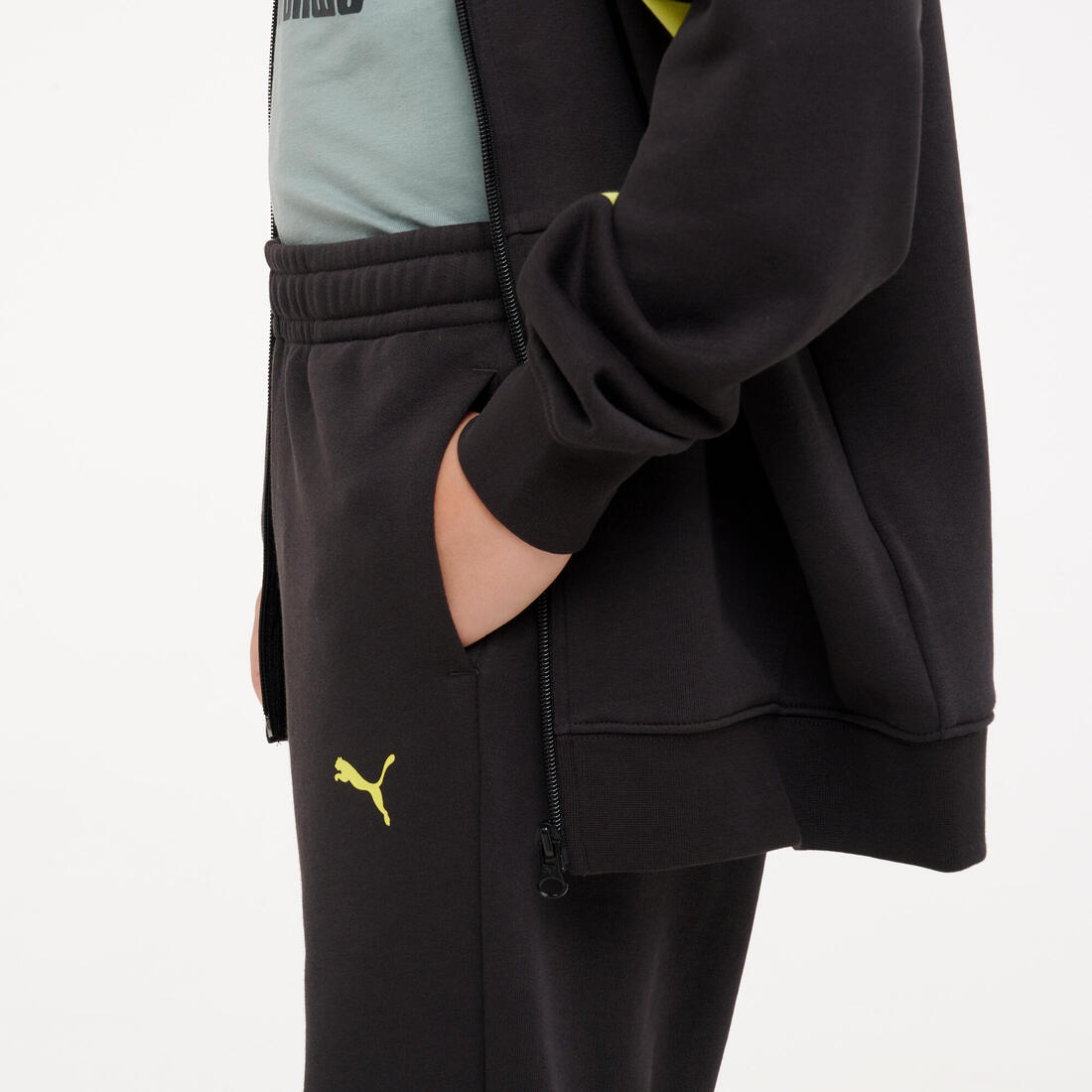 Ensemble de survêtement zippé enfant, noir et