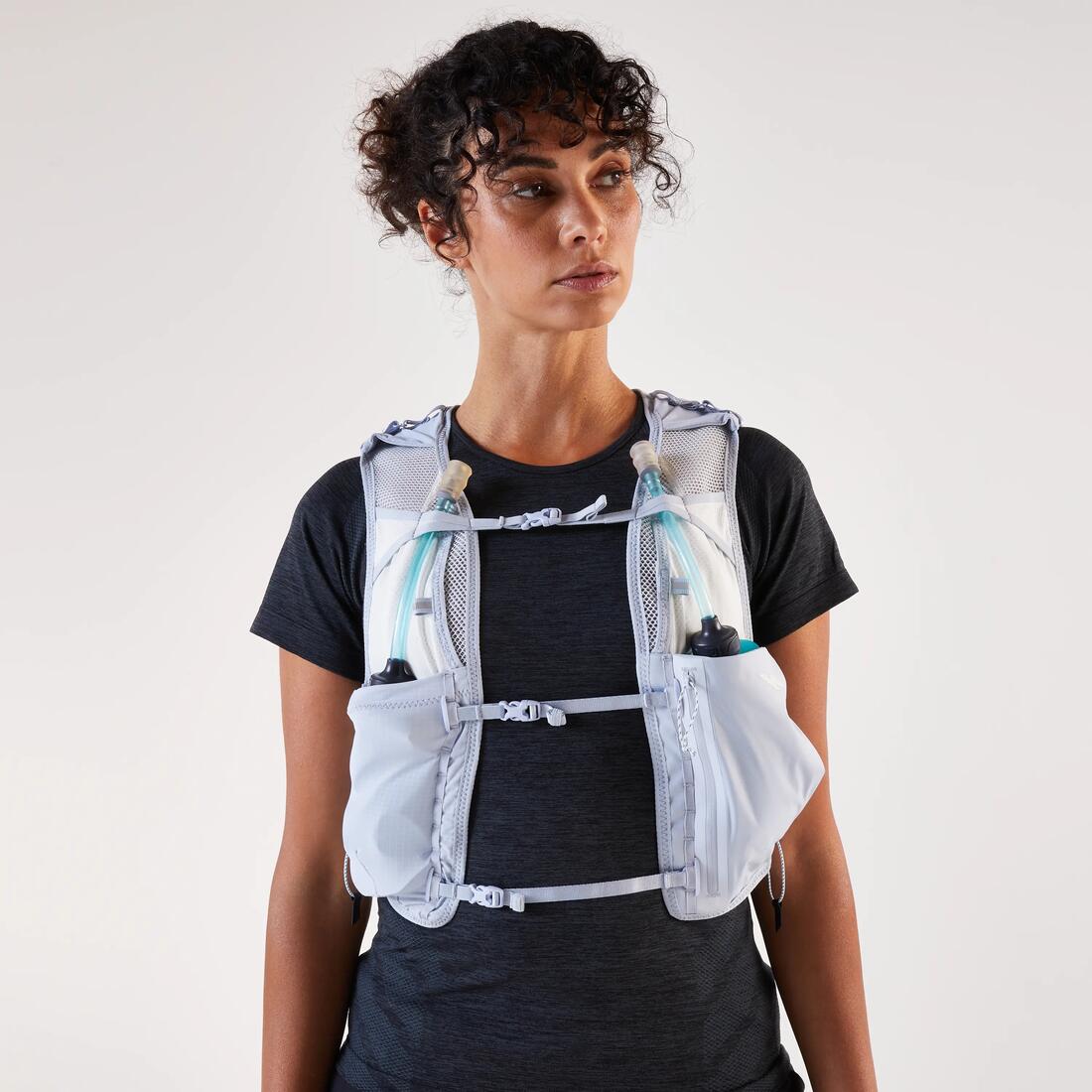 Sac trail running femme + 2 flasques 500ml incluses - KIPRUN 900 8L W
