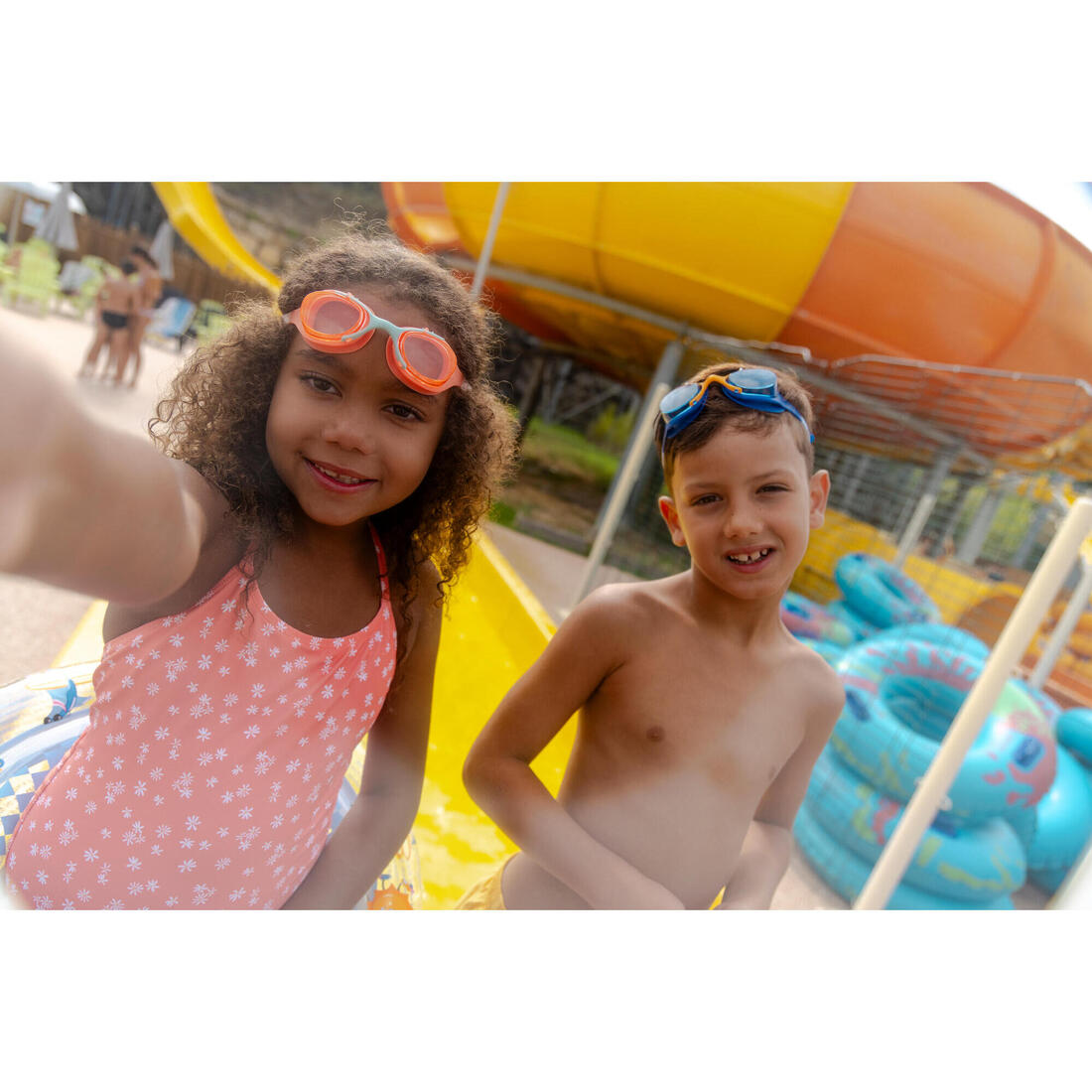 Lunettes de natation Junior - Xbase turquoise teintées