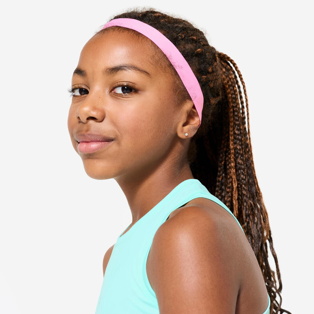 Lot de 2 bandeaux fins multisport fille, rose et