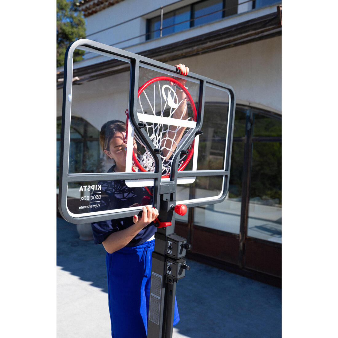 Panier de basket pliable sur roue réglable de 2,40m à 3,05m - B500 Easy Box