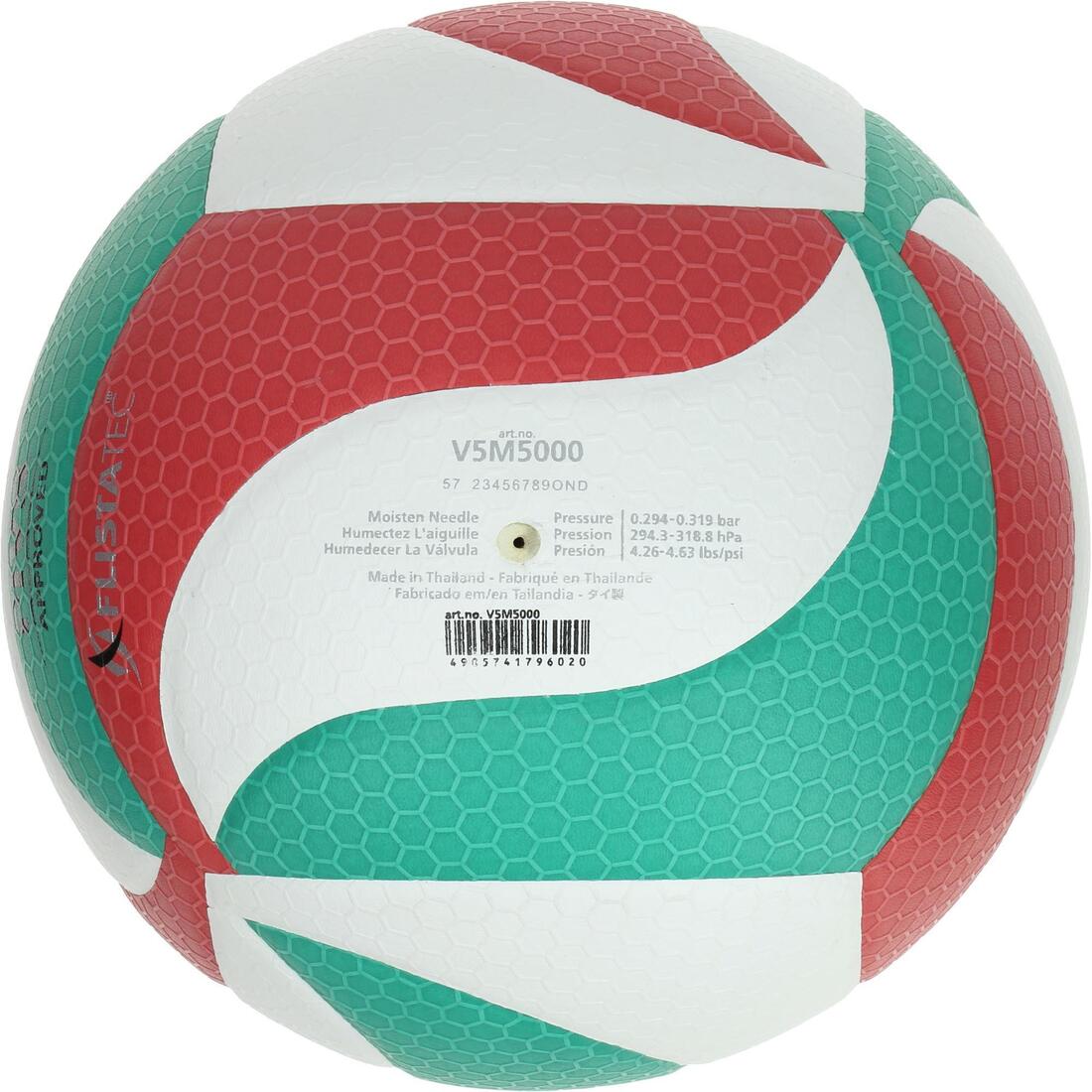 Ballon de volley-ball Molten 5000 vert rouge