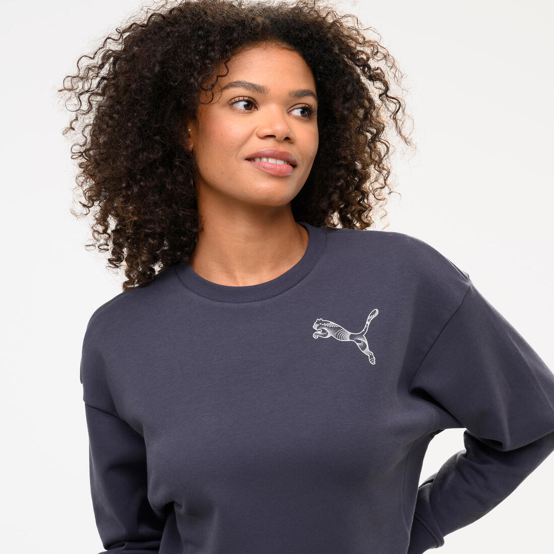 Sweat sans capuche femme, gris foncé